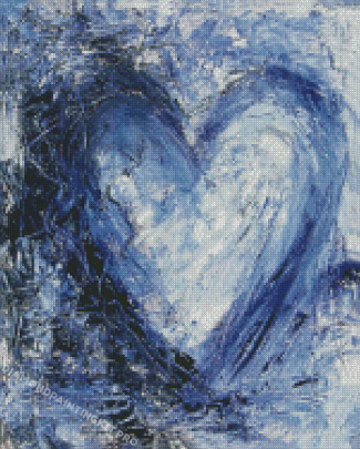 Abstract Blue Heart Diamond Painting
