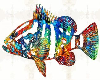 Abstract Colorful Fish Diamond Paintings