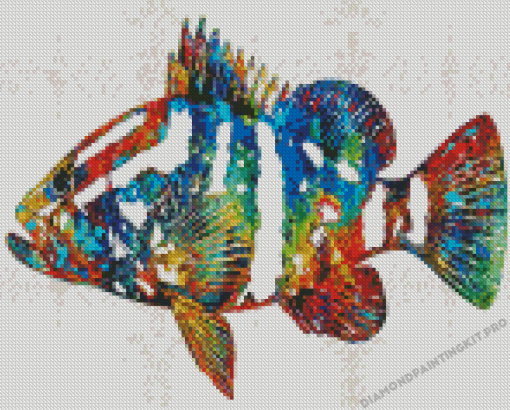 Abstract Colorful Fish Diamond Paintings