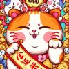 Aesthetic Chinese Lucky Cat Art Diamond Paintings