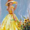 Aesthetic Girl In Yellow Dress Diamond Painting