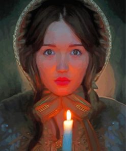 Aesthetic Woman With Candle Diamond Paintings