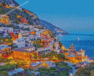 Amalfi Coast Night Diamond Painting