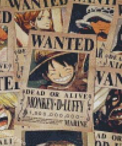 Anime One Piece Wanted Posters Diamond Painting