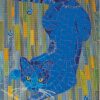 Blue Mosaic Cat Diamond Painting