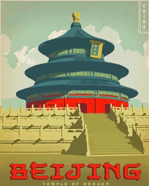 Beijing Temple Poster Diamond Paintings