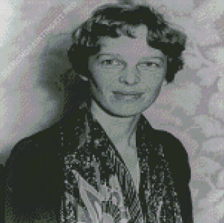 Black And White Amelia Earhart Diamond Painting