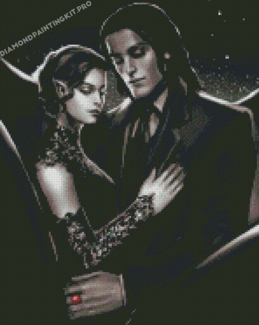 Black And White Vampire Couple Diamond Paintings