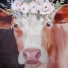Blonde Cow Wearing Flower Crown Diamond Paintings