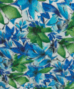 Blue And Green Flowers Diamond Paintings