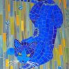 Blue Mosaic Cat Diamond Painting