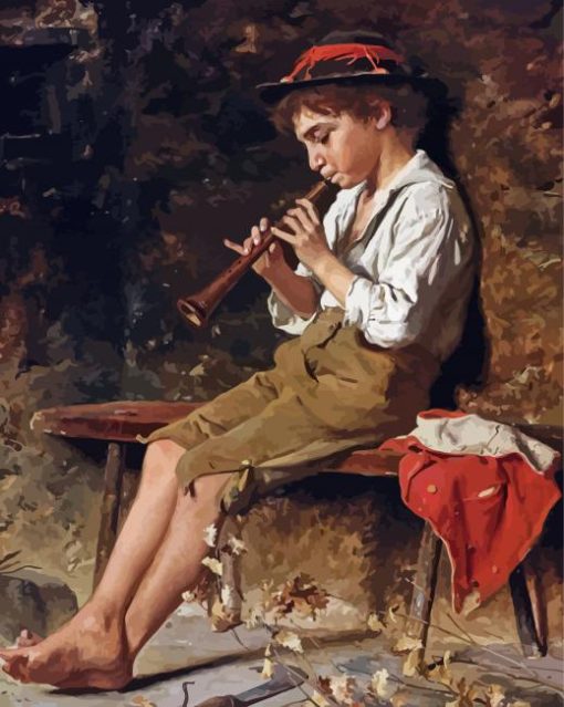 Boy Playing Clarinet Diamond Paintings