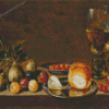 Bread And Fruit On Table Diamond Paintings