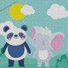 Cartoon Elephant And Panda Diamond Painting