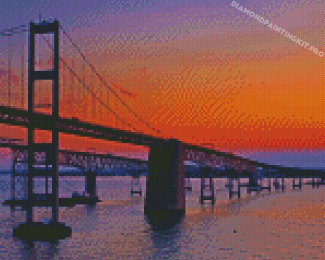 Chesapeake Bay Bridge At Dawn Diamond Paintings