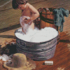 Child Bathing Diamond Paintings