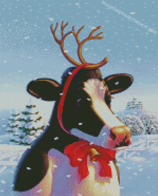 Christmas Cow Reindeer Diamond Paintings