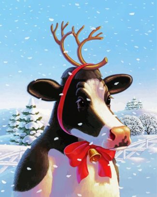 Christmas Cow Reindeer Diamond Paintings