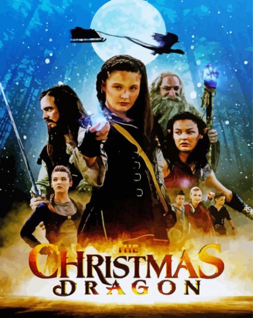 Christmas Dragon Movie Poster Diamond Painting