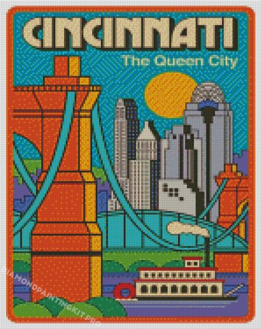 Cincinnati Poster Diamond Painting