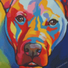 Colorful Pitbull Dog Diamond Paintings