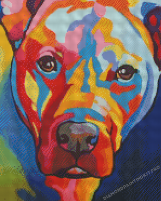 Colorful Pitbull Dog Diamond Paintings