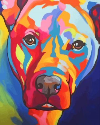 Colorful Pitbull Dog Diamond Paintings