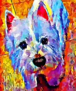Colourful Westie Dog Puppy Diamond Paintings
