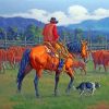 Cowboy And Dog In Farm Diamond Painting