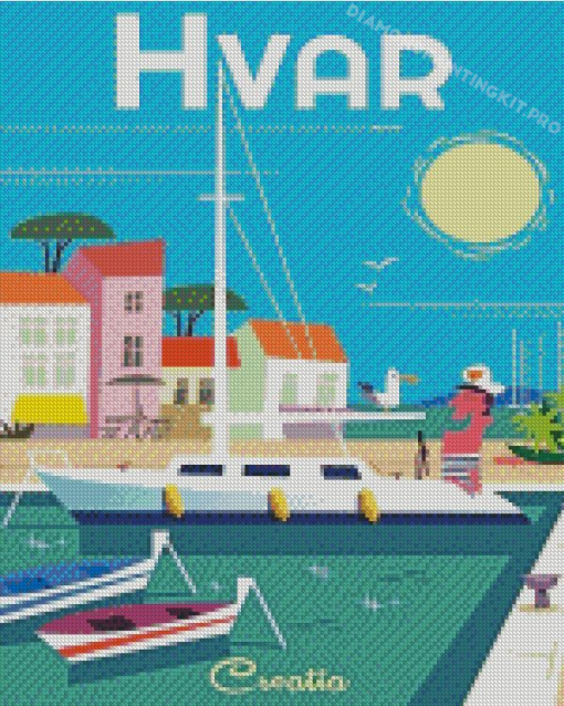 Croatia Hvar Poster Diamond Painting