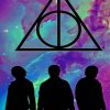 Deathly Hallows Symbol Silhouette Diamond Painting