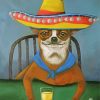 Dog In Sombrero Diamond Paintings