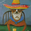 Dog In Sombrero Diamond Paintings