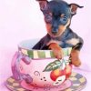 Dog In A Teacup Diamond Painting