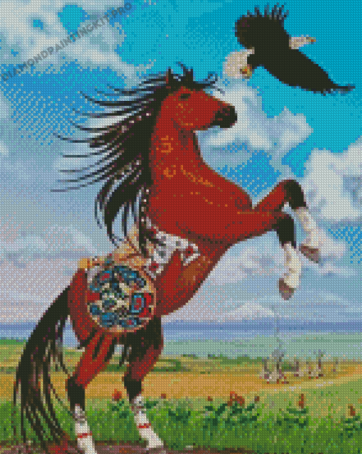 Eagle With A Horse Diamond Paintings