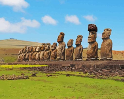 Easter Island Moai Diamond Paintings