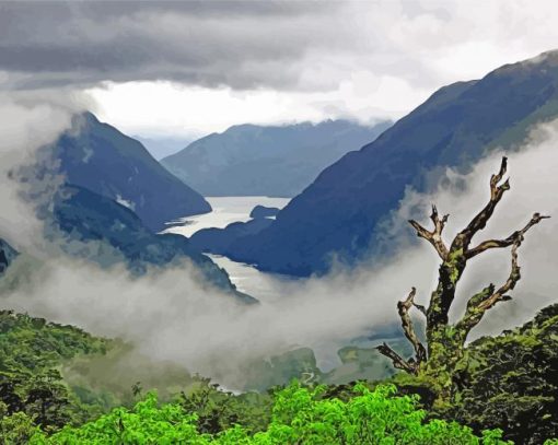 Fiordland New Zealand Landscape Diamond Paintings