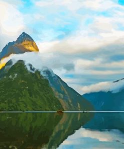 Fiordland Island Reflection Diamond Paintings