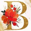 Floral Letter B Diamond Painting