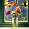 Flowers On Window Diamond Paintings