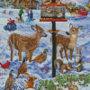 Forest Birdfeeder Gathering Diamond Painting