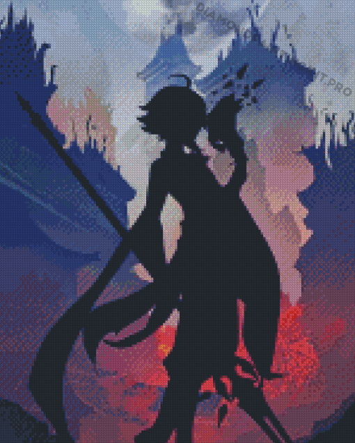 Genshin Impact Xiao Silhouette Diamond Painting