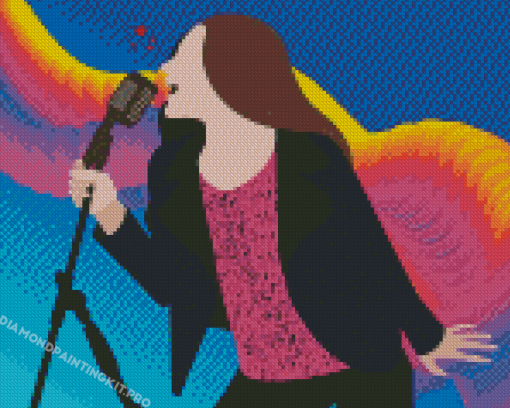 Girl Singing Diamond Paintings