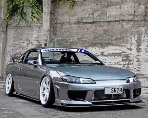 Grey Silvia S15 Car Diamond Painting