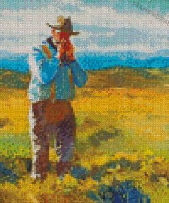 Harmonica Cowboy Player Diamond Painting