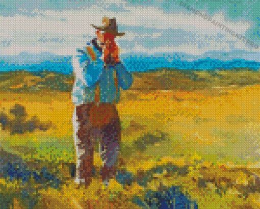 Harmonica Cowboy Player Diamond Painting