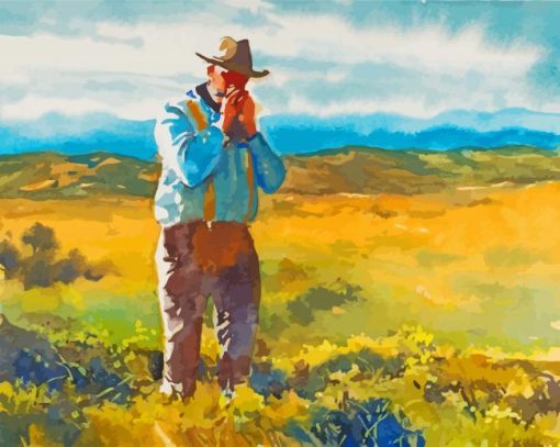 Harmonica Cowboy Player Diamond Painting