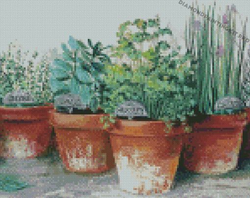 Herb Plant Pots Diamond Paintings