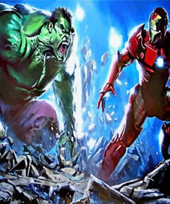 Hulk And Iron Man Heroes Diamond Paintings