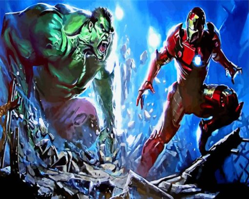 Hulk And Iron Man Heroes Diamond Paintings